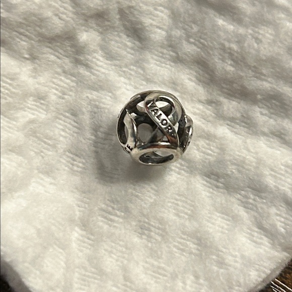 Silver Service Ribbon Charm - Picture 2 of 2